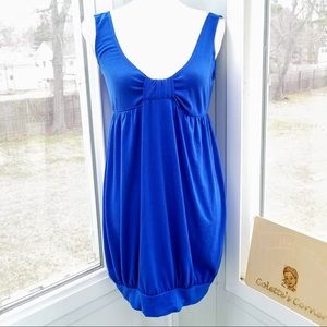 Royal Blue Bubble Hem Tank Dress Coverup